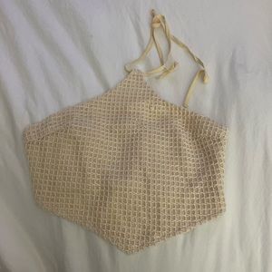 Knit Halter Backless Tie Top